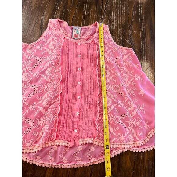 Johnny Was Coral Sleeveless Flowy Shirt Size Small - Picture 11 of 14